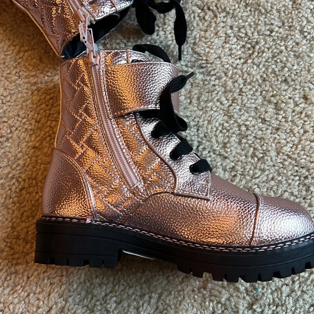 Kurt Geiger girls Kensington pink metallic Wagle boot shoe youth 2 leather